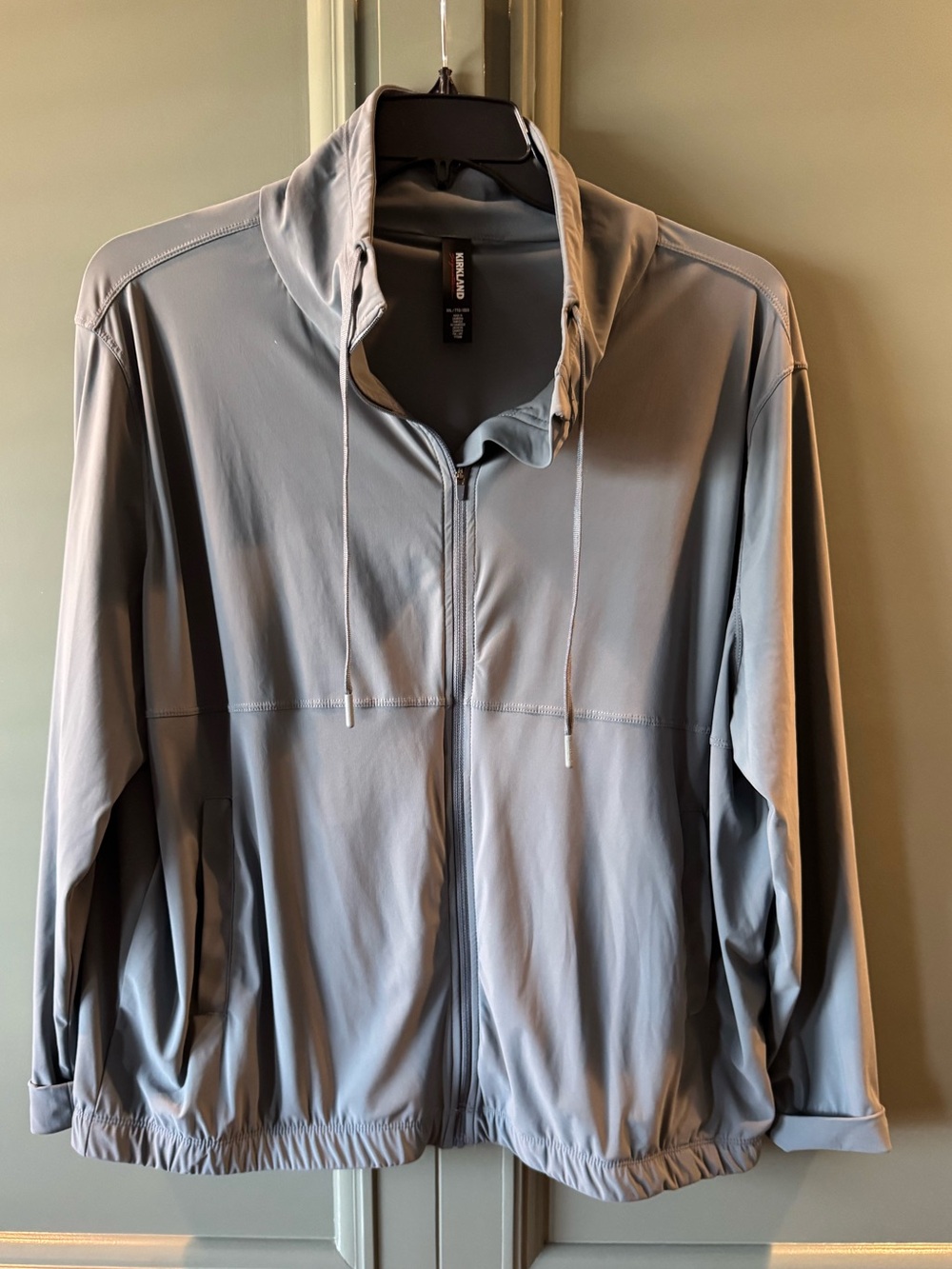 Light Teal Women’s Zip-Front Jacket with Drawstring Hood